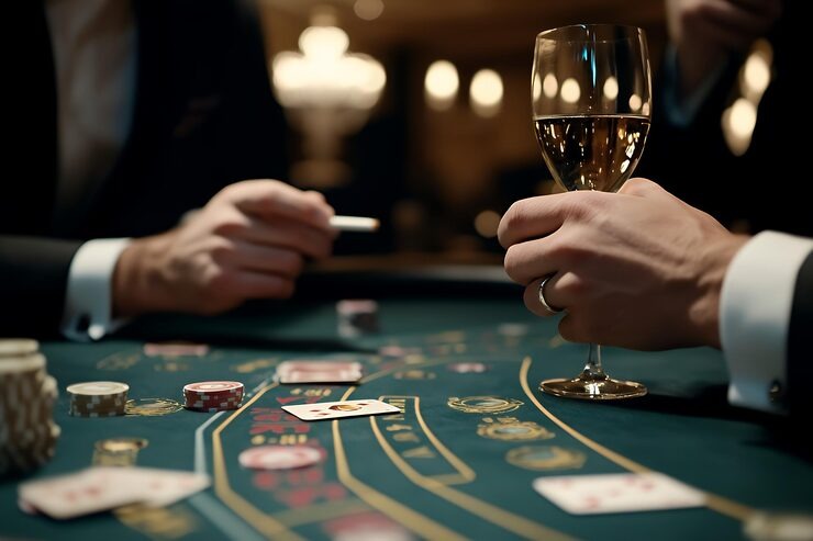 Kembang Kempis live table with dealers and player seats Kembang Kempis live table with dealers and player seats